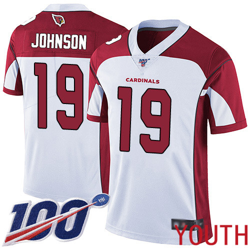 Arizona Cardinals Limited White Youth KeeSean Johnson Road Jersey NFL Football 19 100th Season Vapor Untouchable